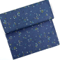 Preview: ST10209 Stoff Webware Baumwolle Meterware dunkelblau mit Linien bunte Leuchtpunkte Meterware